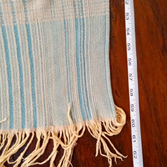 Vintage Parisian Chic Honeydew & Turquoise Scarf - Picture 5 of 6